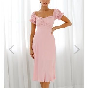 Selfie Leslie Linka Tie MIDI Dress - Pink